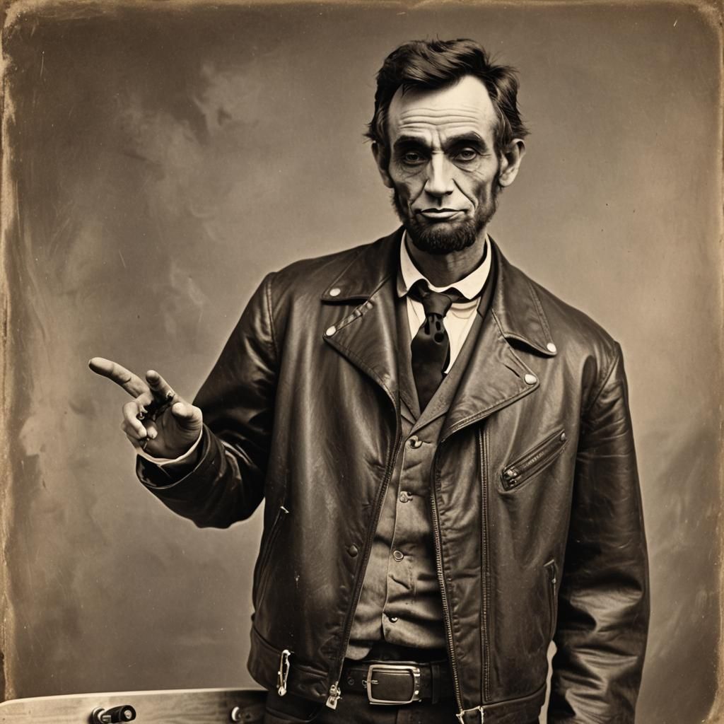 Abraham Lincoln as Hip Hop Teen: Sepia Photo