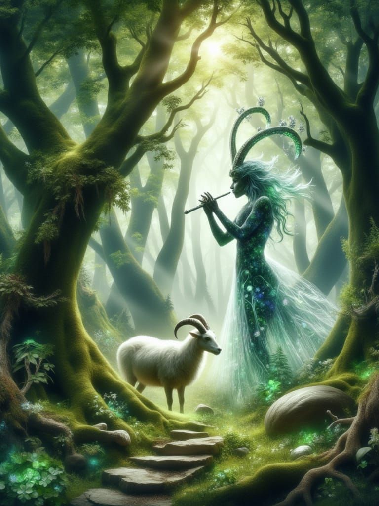 Ethereal Faun in Mystical Maze