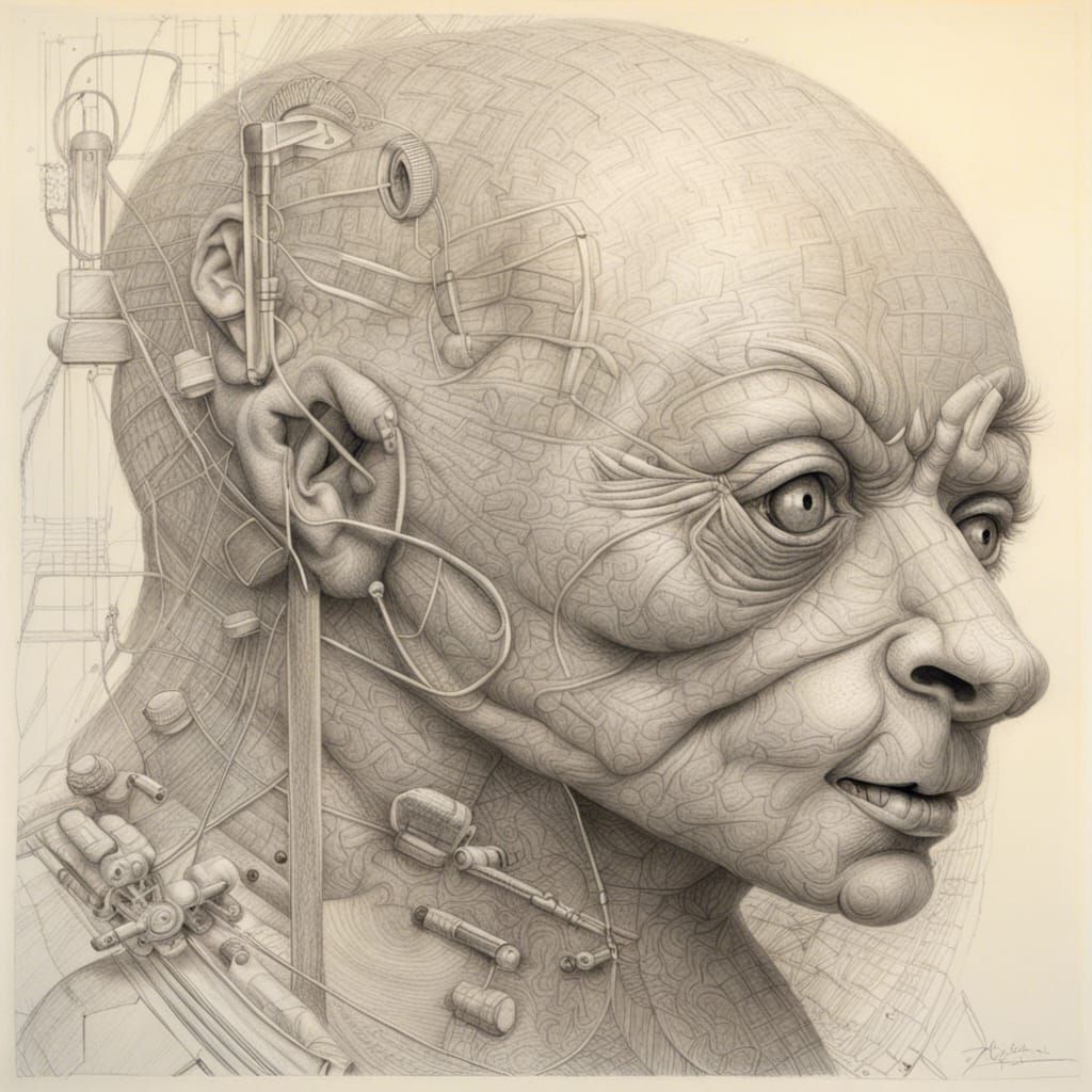 Cybernetically Enhanced Weasel Politician: Impasto Pencil Sk...