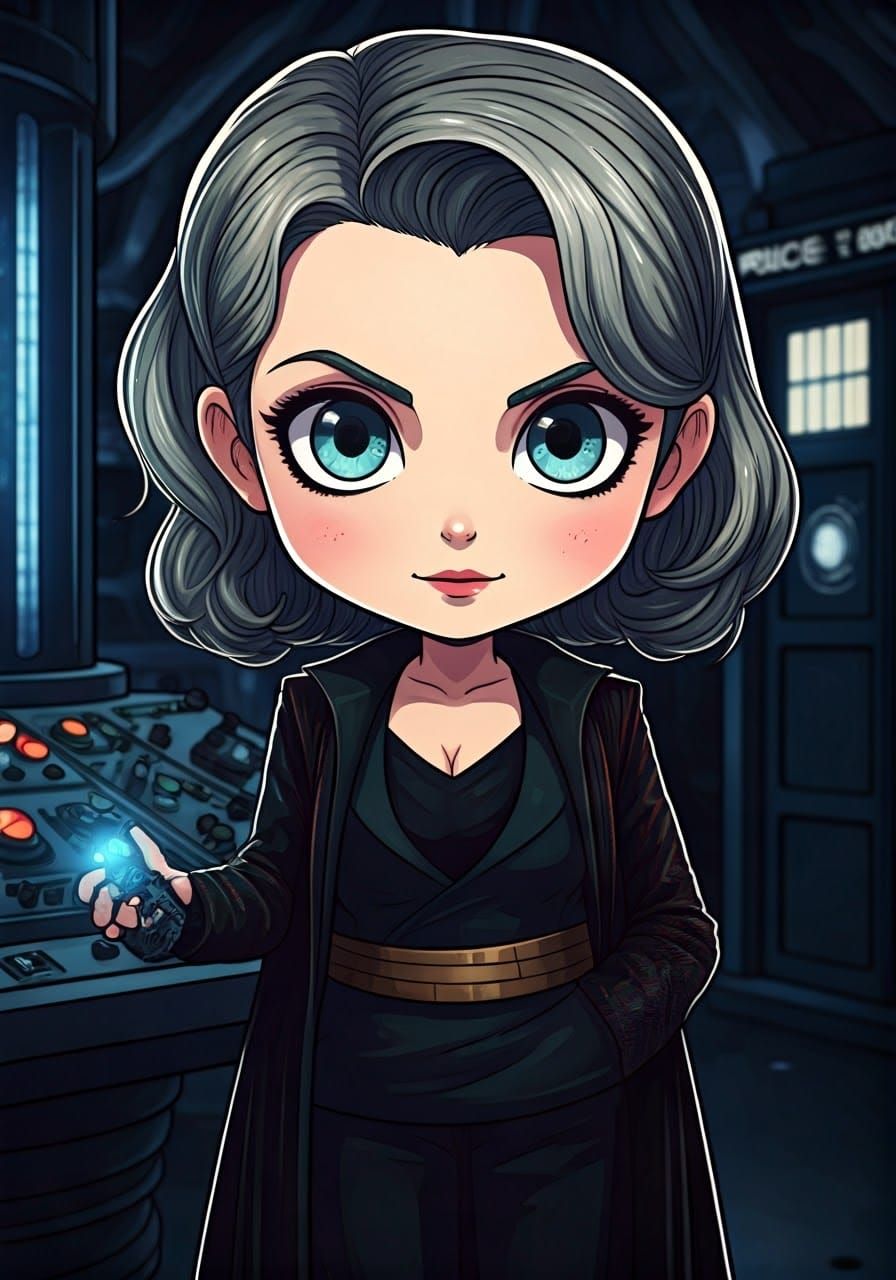 Chibi Missy in TARDIS: A Cinematic Portrait