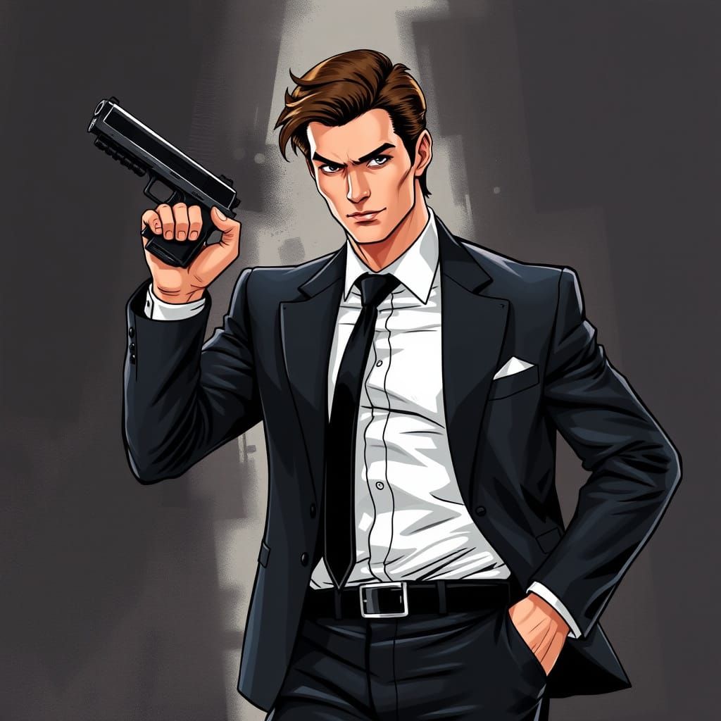 Confident Agent in Futuristic Gear