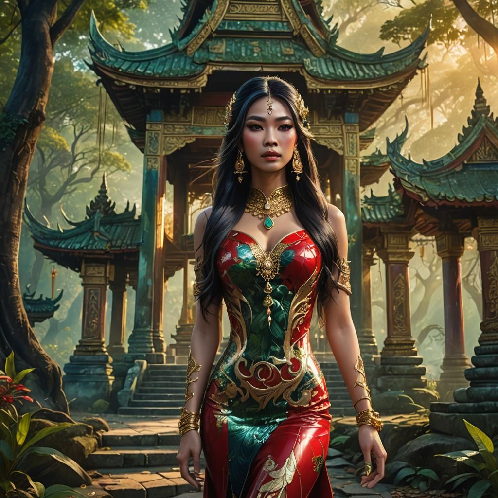 Thai Ladyboy in Mystical Forest: Fantasy Concept Art