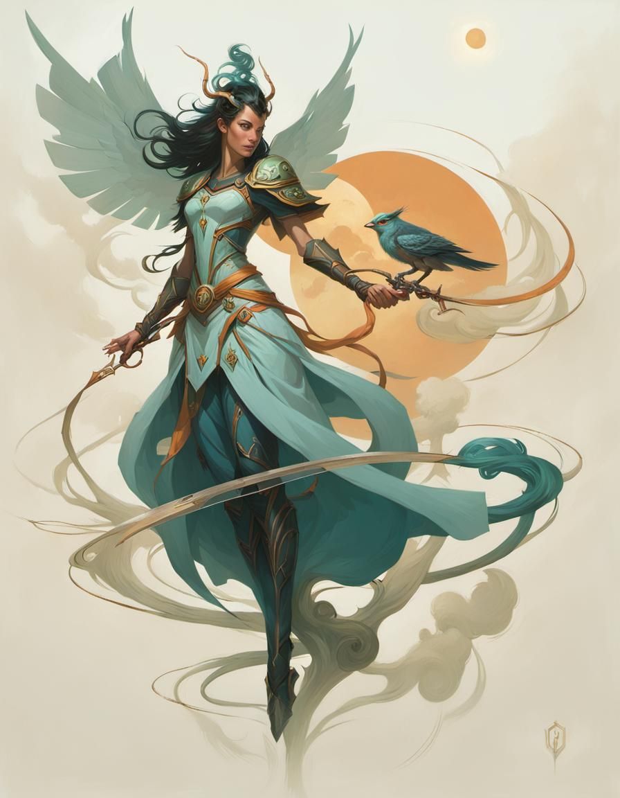 Celestial Being in Ethereal Landscape