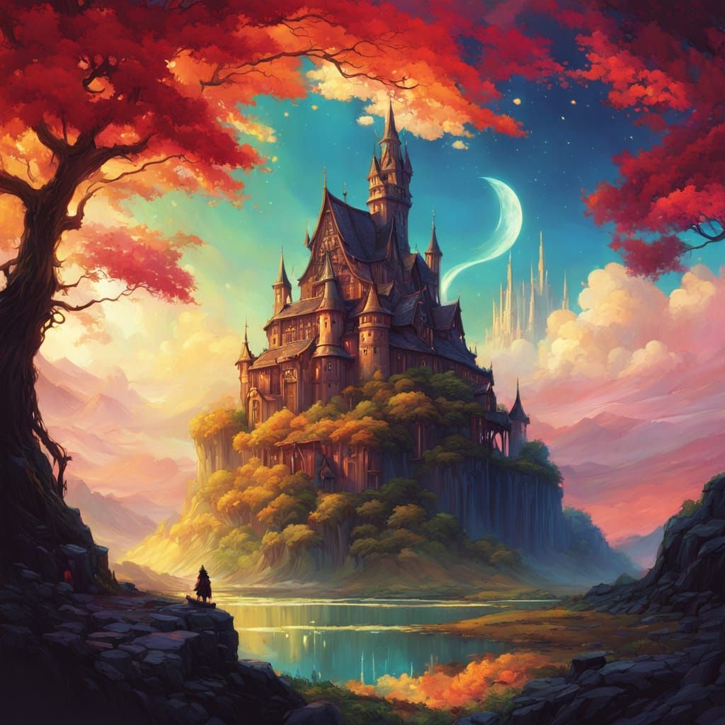 Enchanted Lakefront Estate in Vibrant Colors