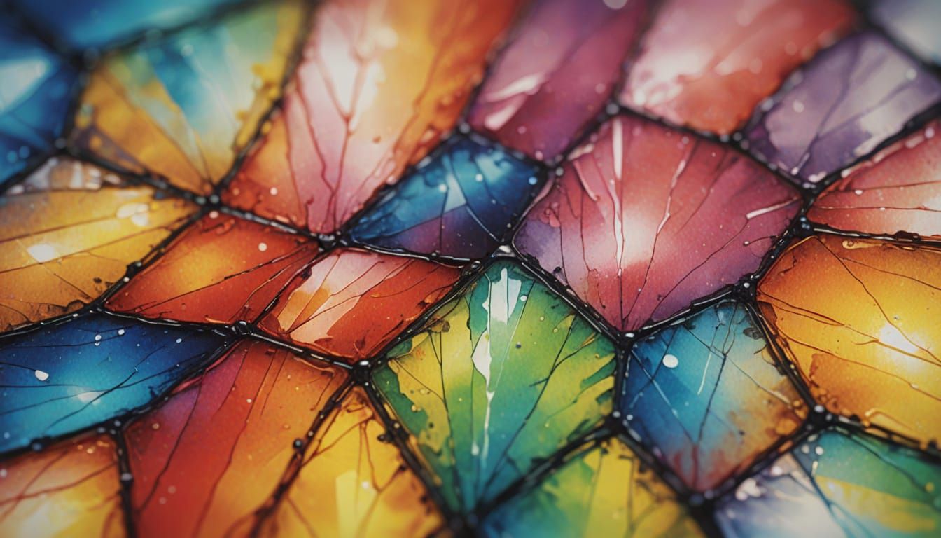 Prism Refracting Light in Vibrant Oil Painting Style