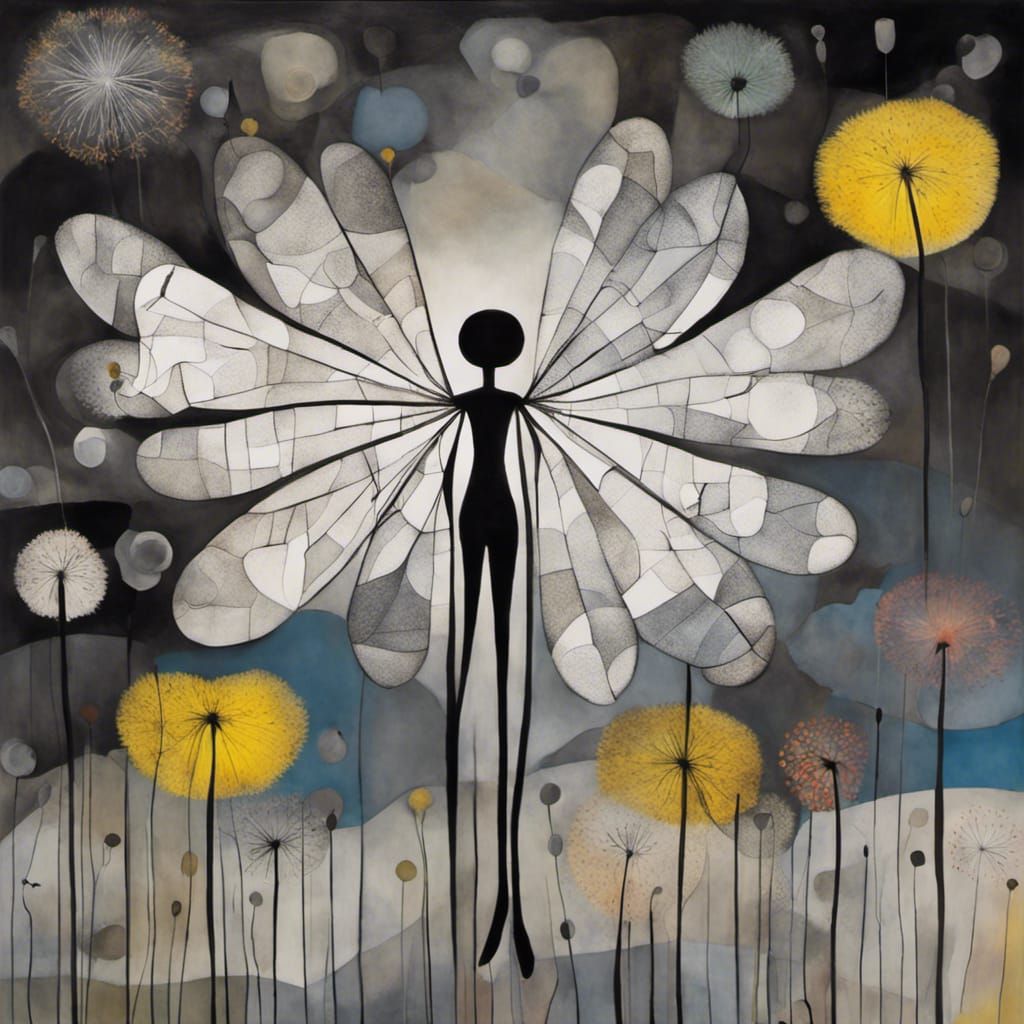 Fairies Making Wishes in Dandelion Dreamscape