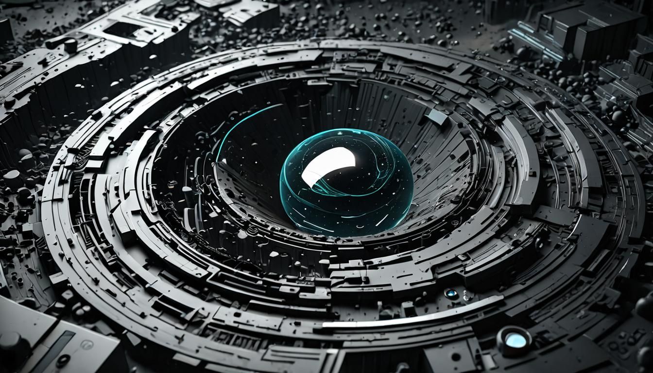 Abstract Sci-Fi Interface in Dark Photography