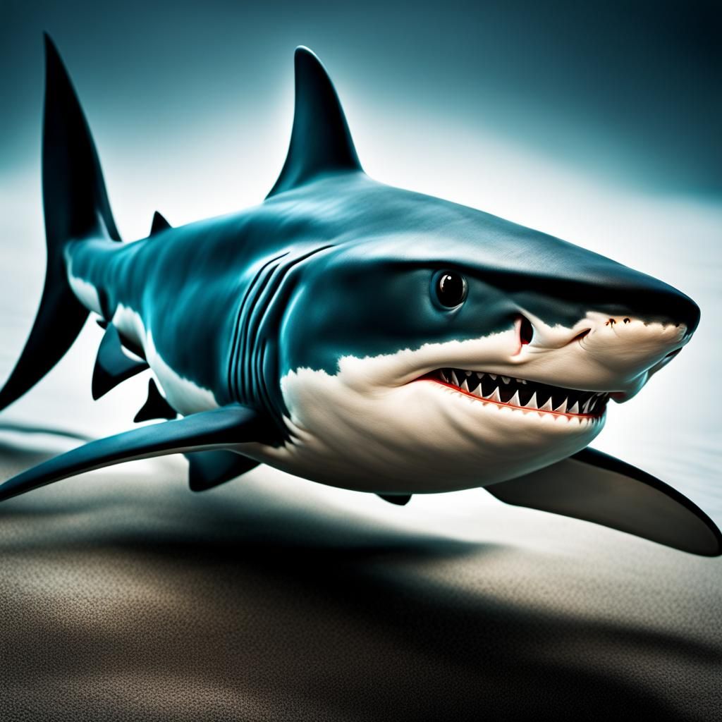 Hyperrealistic Cute Shark with Intricate Details