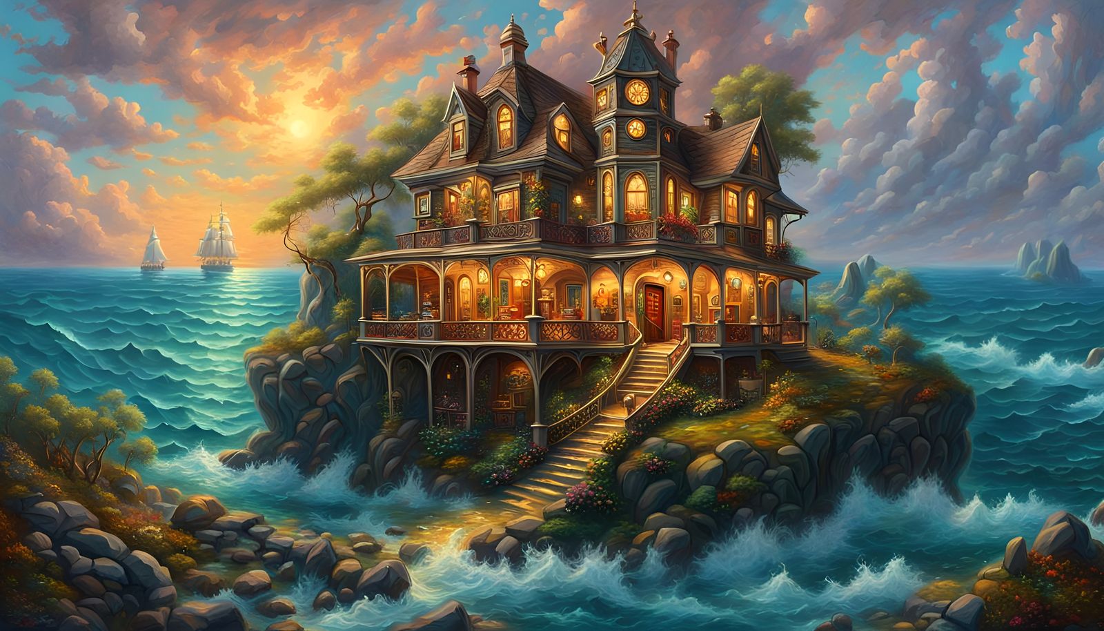 Steampunk Victorian House in Bermuda Triangle