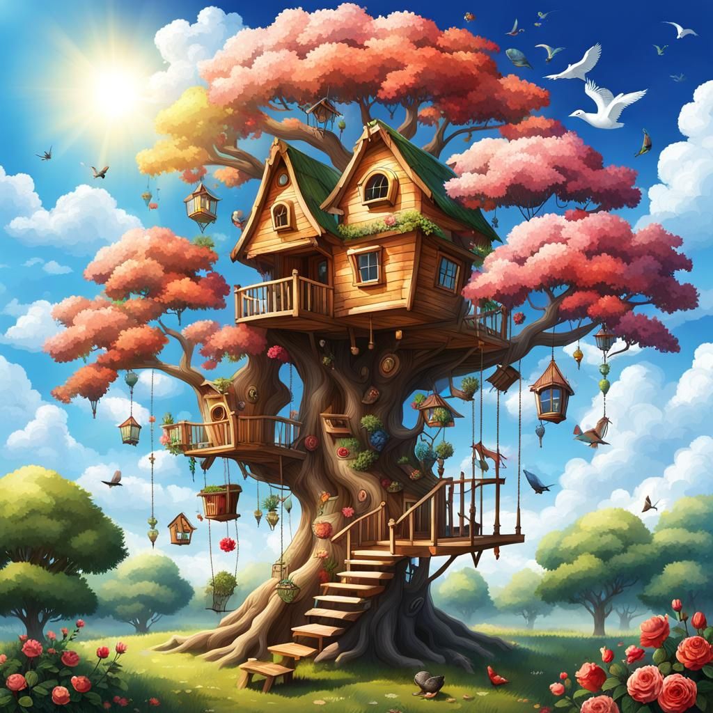Enchanting Treehouses Full of Life and Sunlight