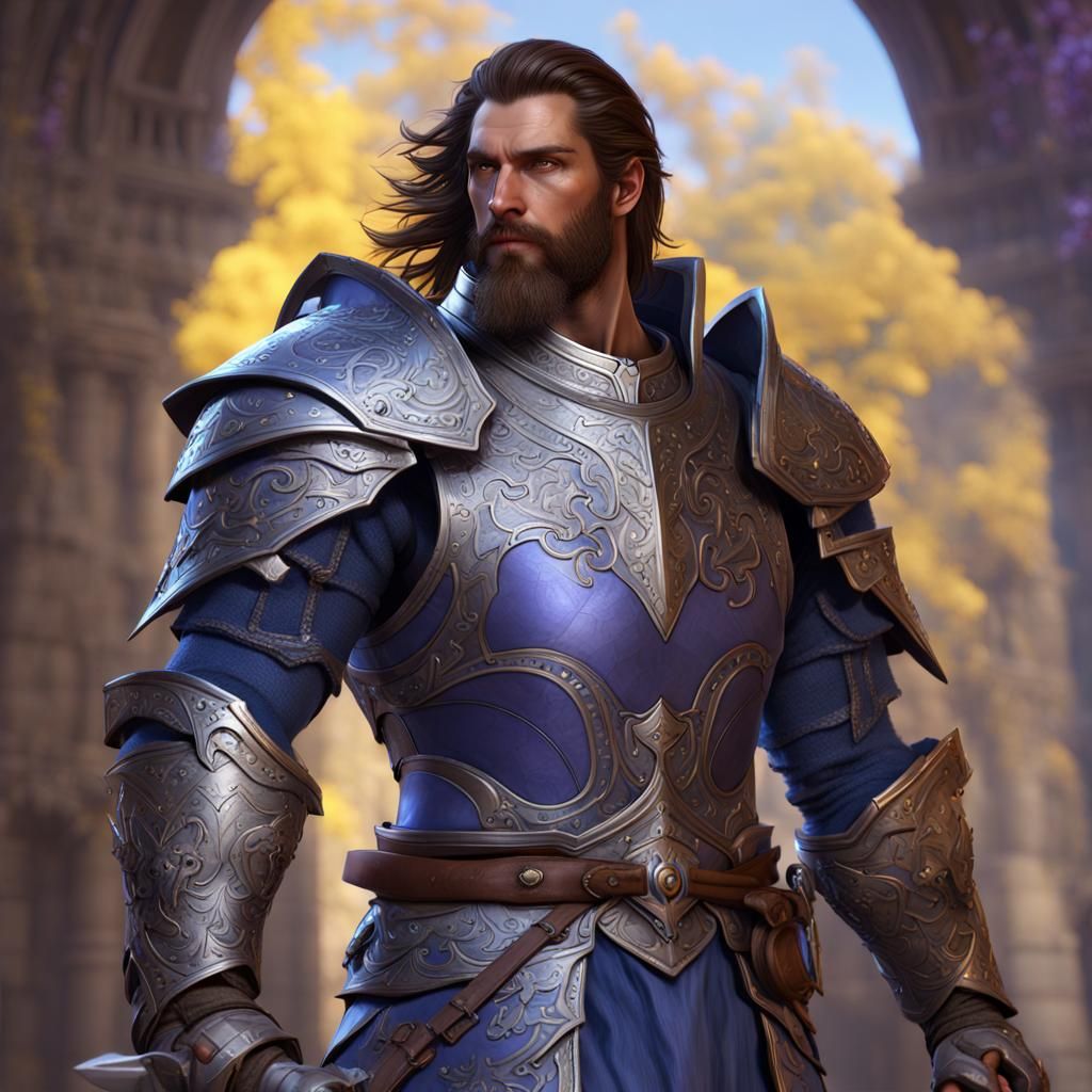 Hyperdetailed Paladin Portrait in Dark Fantasy Style