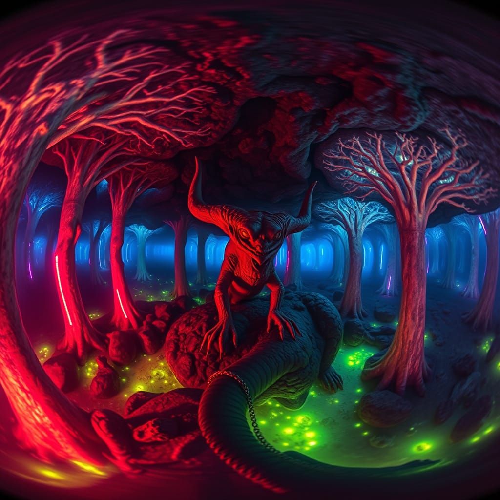 Ethereal Primitivist Landscape in Charcoal Drawing Style