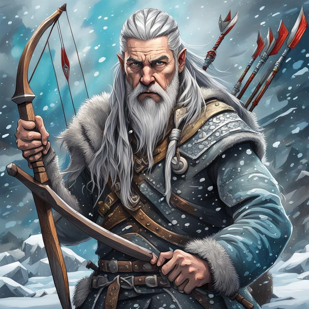 Viking Warrior Woman in Graffiti Art Style