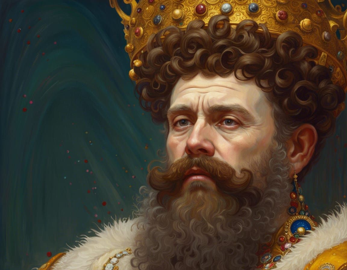 King Gustav Klimt in Opulent Royal Portrait