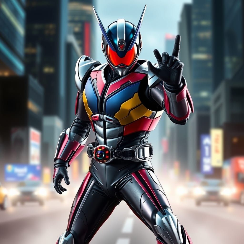 Kamen Rider in Dynamic Action Pose