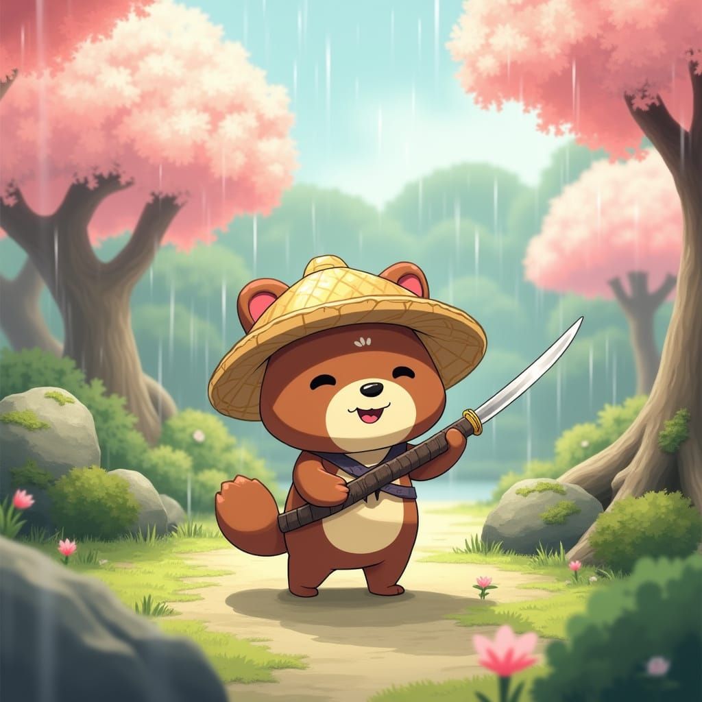 Anime Tanuki Causes Trouble in Zen Garden