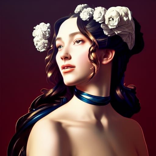 Renaissance Princess Portrait in Art Nouveau Style