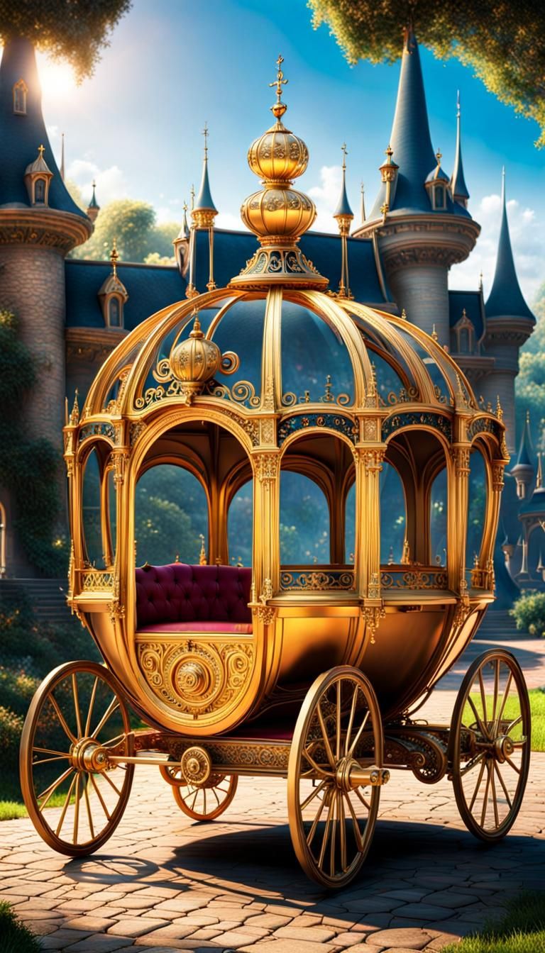 Cinderella's Detailed Carriage in Fairytale World