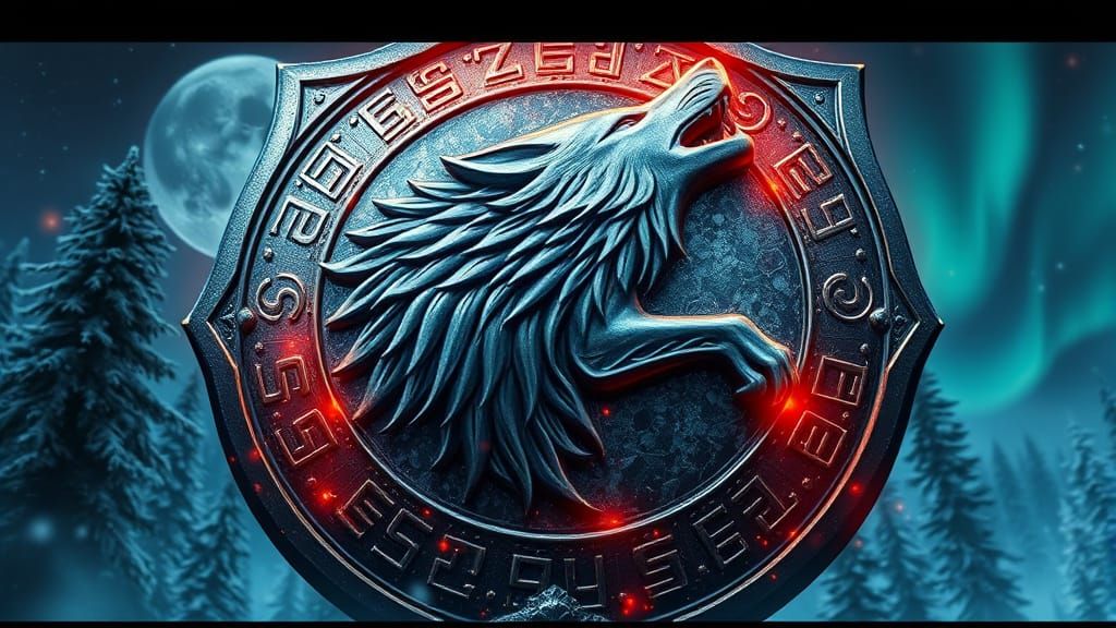 Majestic Wolf Shield in Shimmering Obsidian