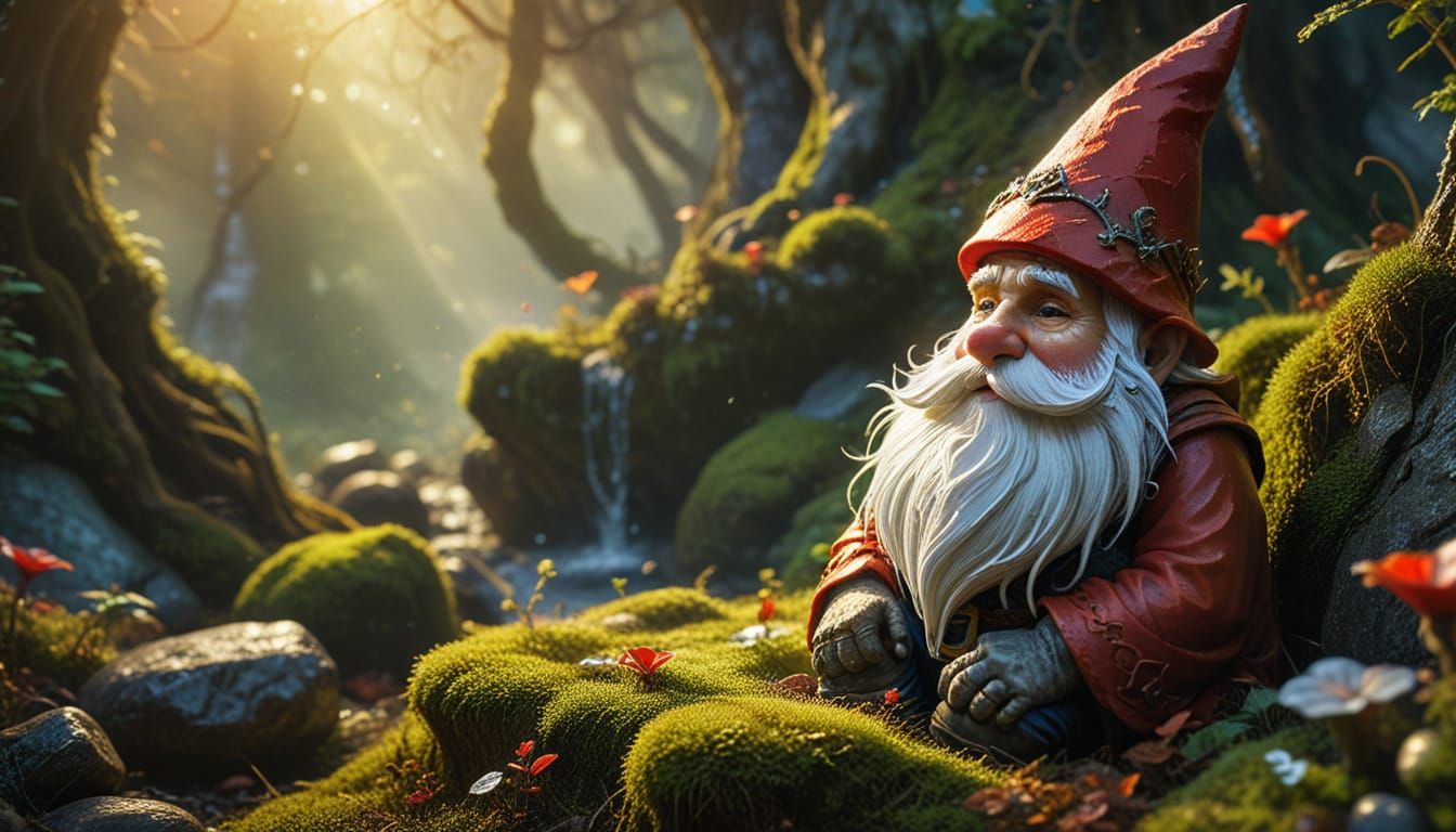 Gnome Gazing into Vortex in Fantasy Concept Art