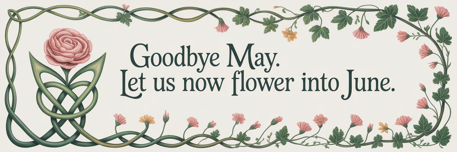 Celtic Knotwork Card: Goodbye May, Hello June