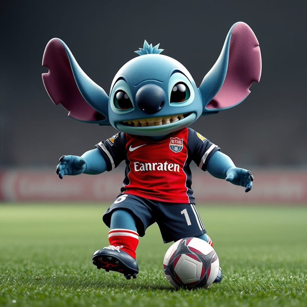 Stitch in Bayer 04 Leverkusen Football Uniform