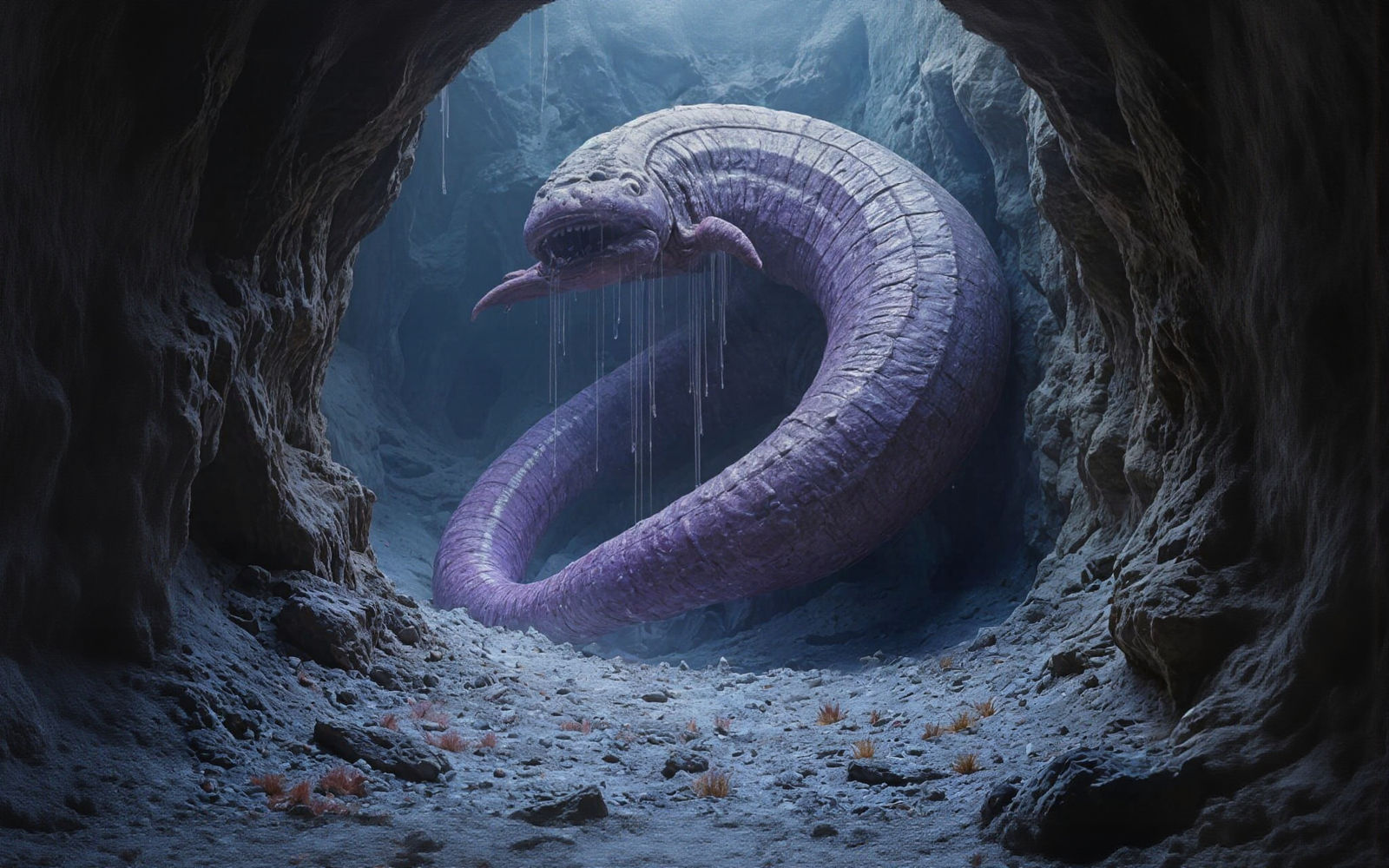 Biomechanical Horror: Ancient Caverns Devoured by Iridescent...