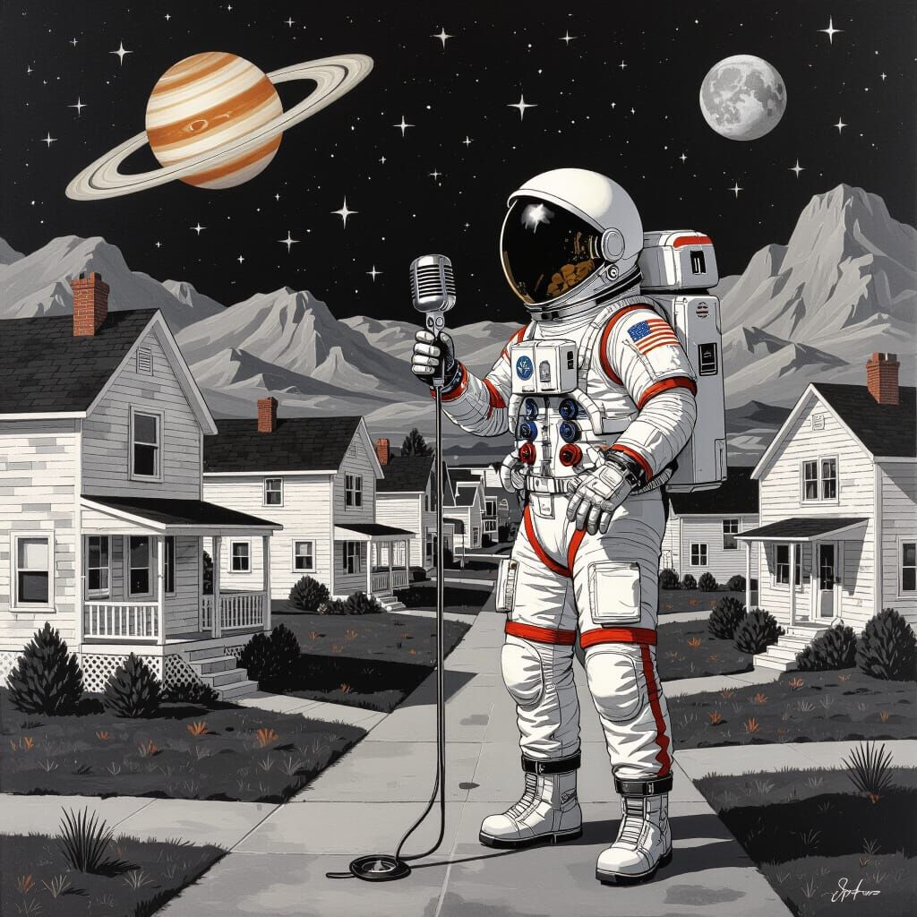 Astronaut Discovers Rockwell Neighborhood on Mars