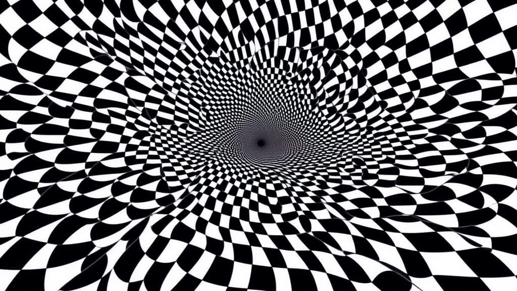 Neon Checkerboard Optical Illusion Art