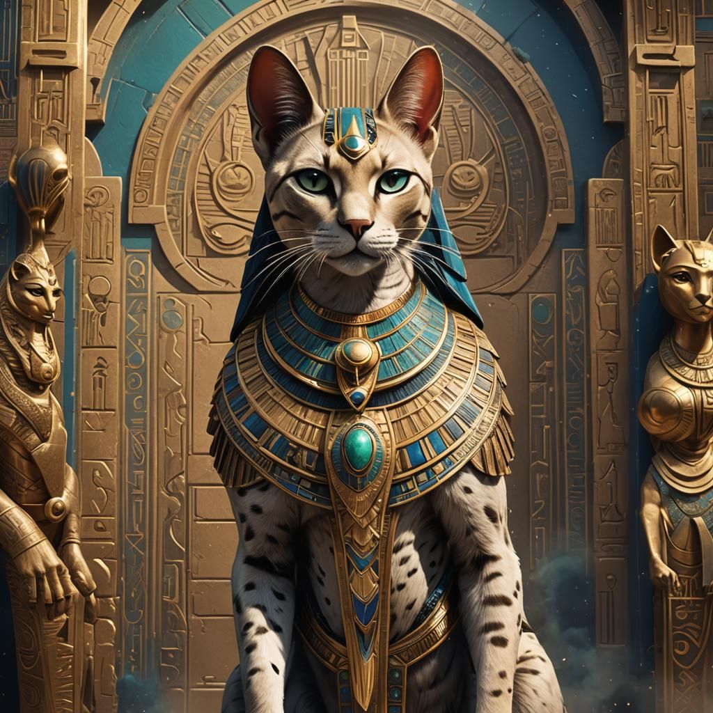 Art Deco Egyptian Cat Goddess Bastet