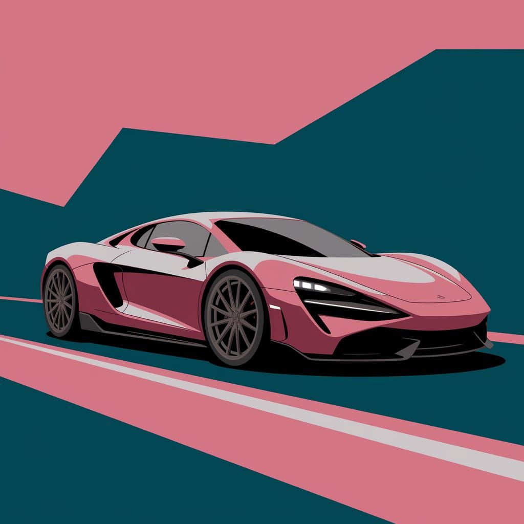 Aero Car in Abstract Ultraminimalism Style