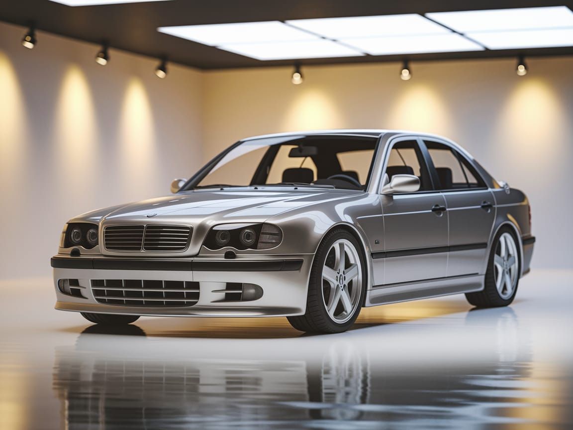 Sleek German Sedan Design in Studio Showroom