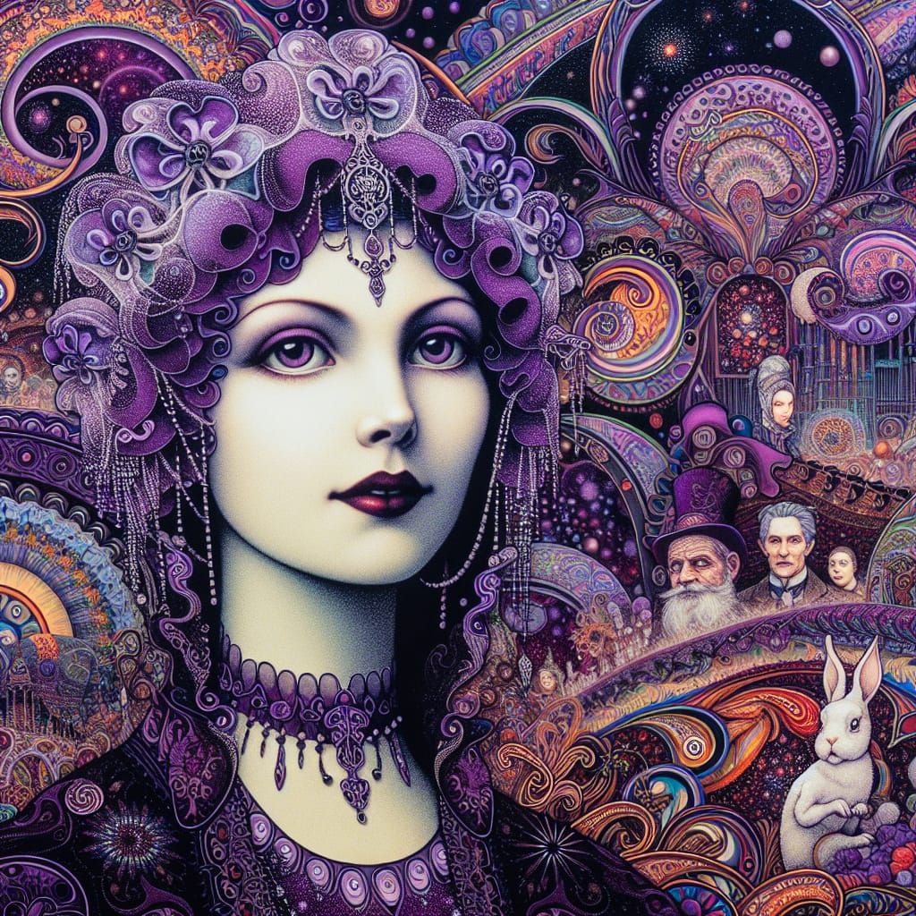 Malice in Wonderland Goth Art Portrait