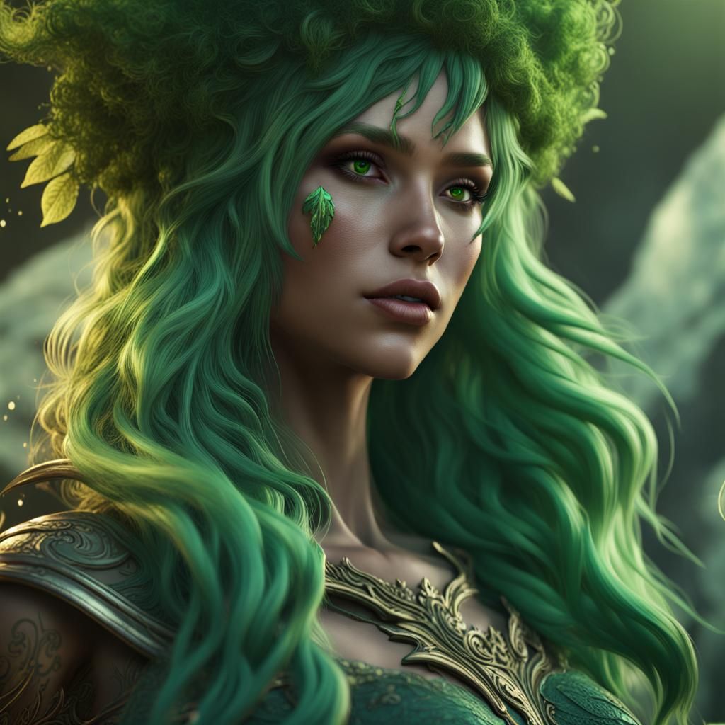Detailed Portrait of Mother Nature in Digital Art