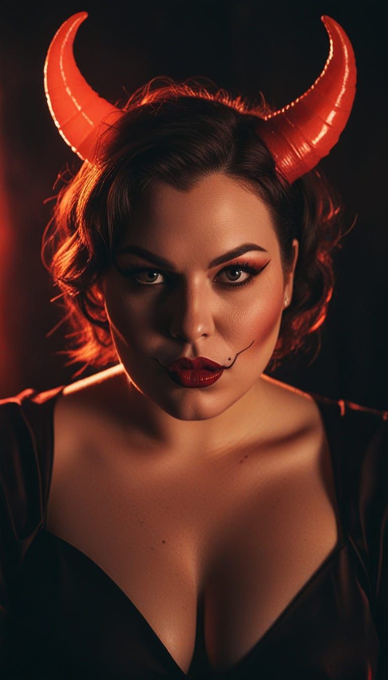 Seductive Devil: A Moody, High-Contrast Portrait