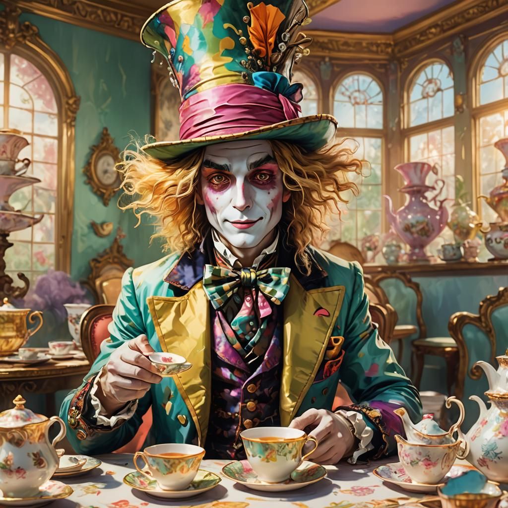 Mad Hatter Tea Party in Anime Style