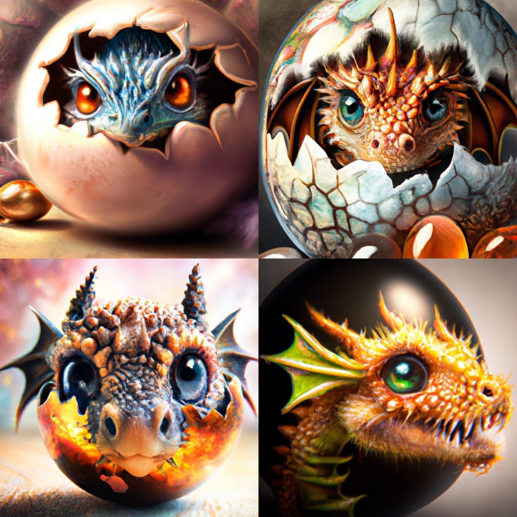 Baby Dragons Hatching: Meticulously Detailed 3D Render