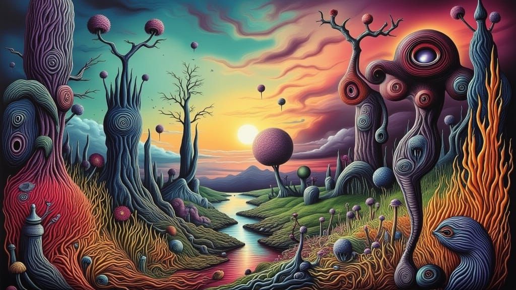 Surreal World of Peculiar Creatures and Alien Flora