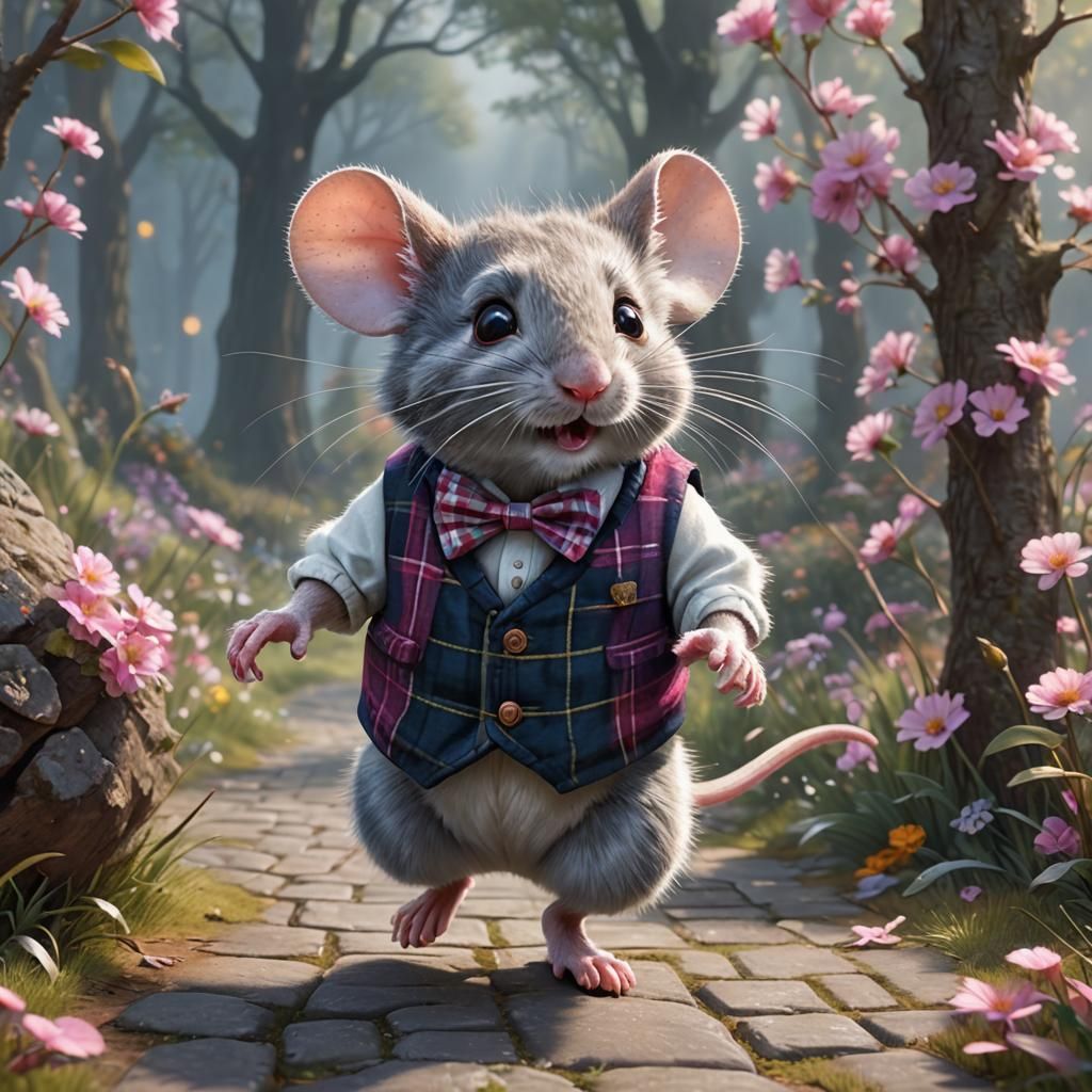 Mouse Runs in Panic, Fantasy Concept Art