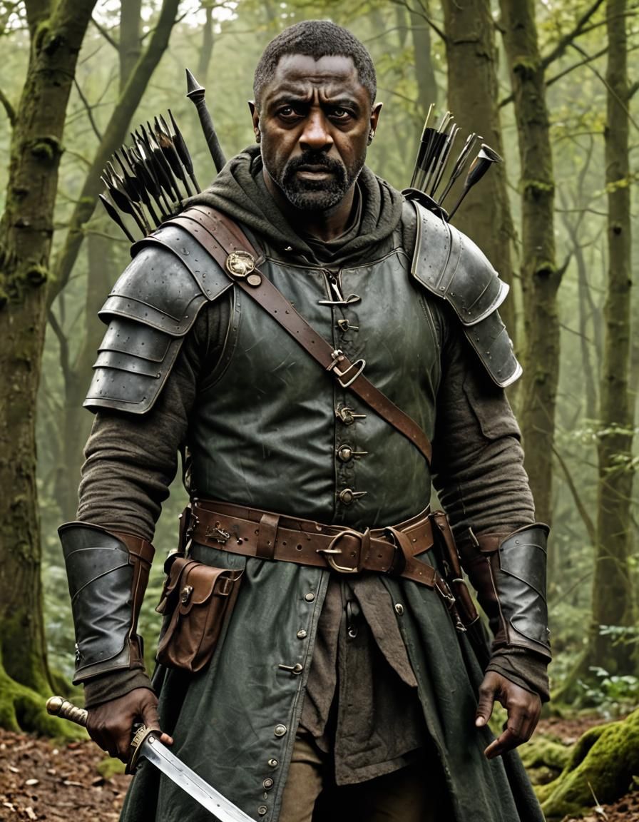 Idris Elba as Robin Hood: Digital Art Portrait