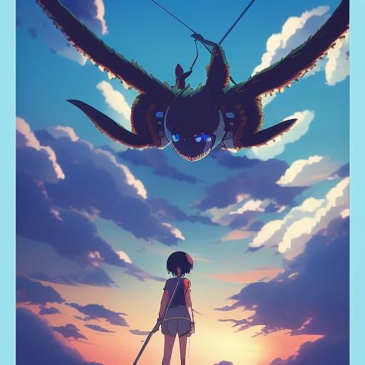 Anime Key Visual Inspired by Studio Ghibli
