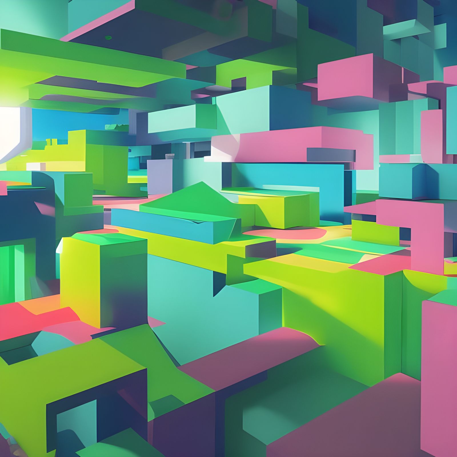 Cube on the Beach: a 3D Vaporwave Render