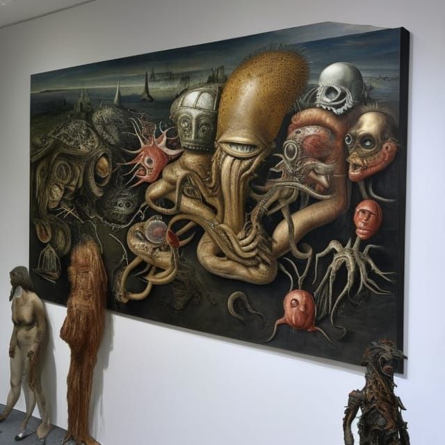 Surrealistic Tardigrade Beast in a Hyperrealistic Landscape