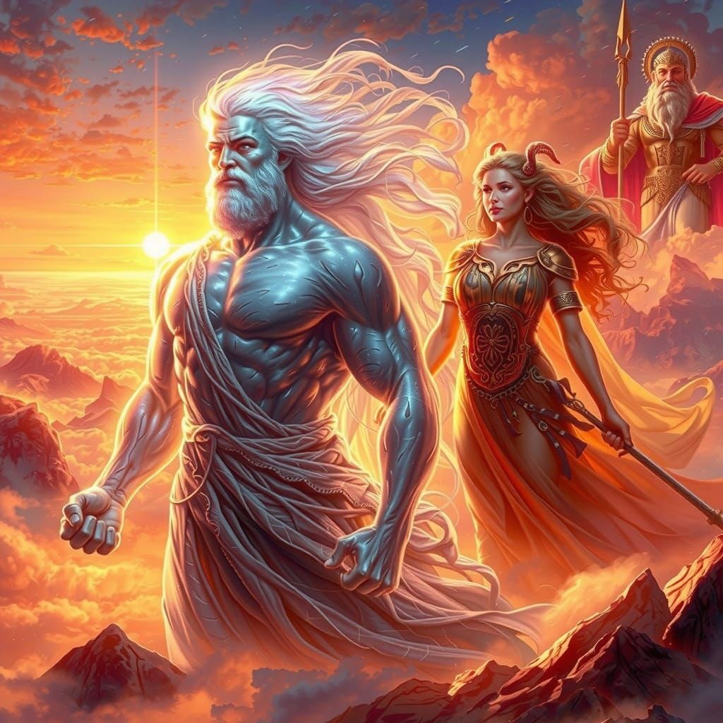 Heracles' Soul Meets Zeus and Athena