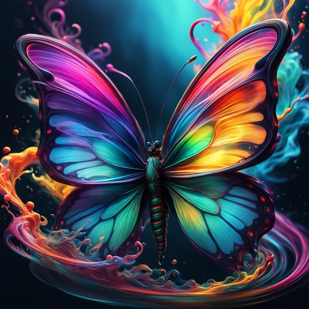 Vaporous Rainbow Butterfly Concept Art