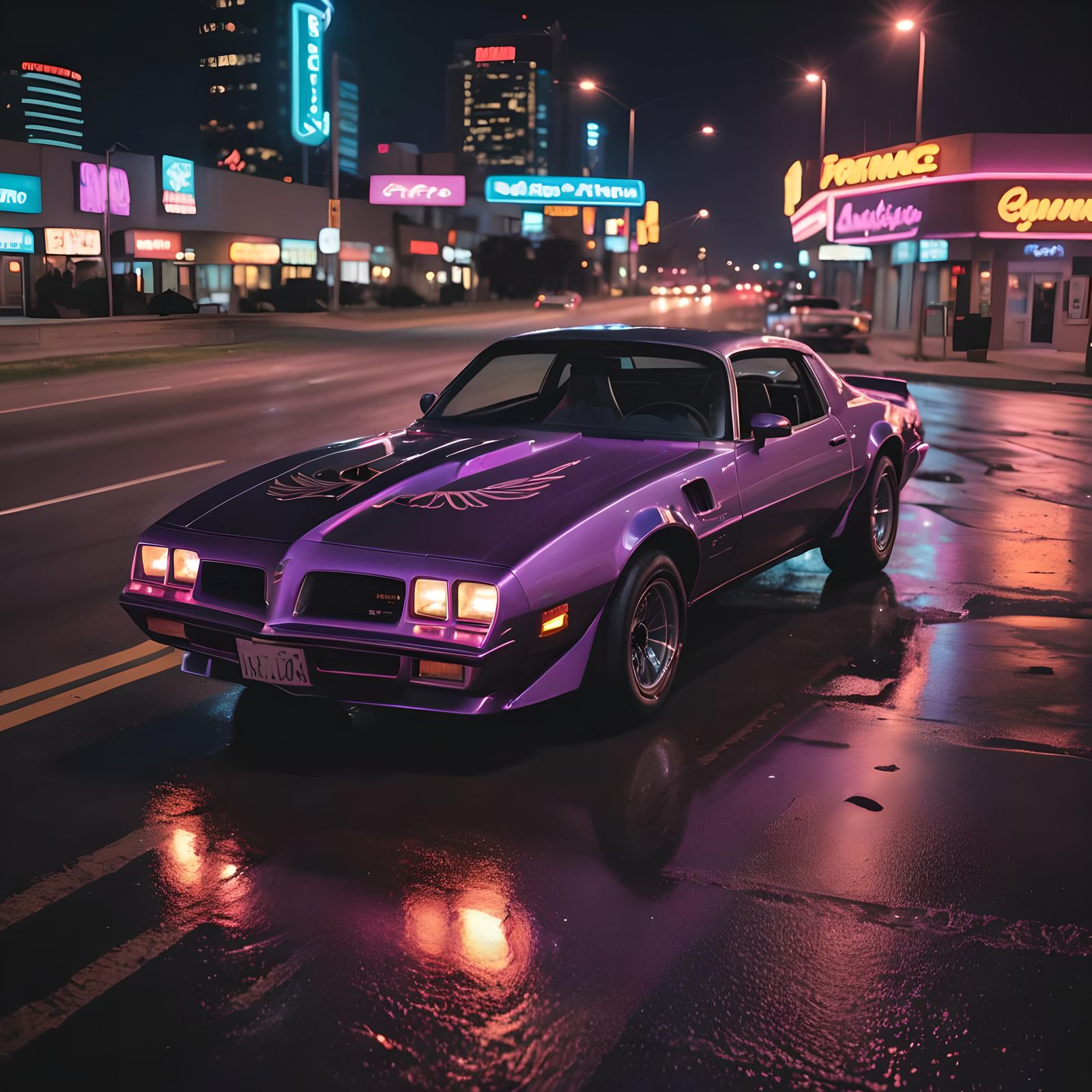 1977 Pontiac Firebird Trans Am in Synthwave Style