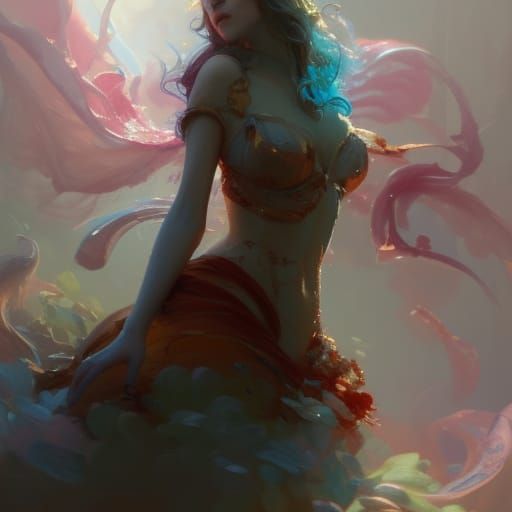 Alice in Wonderland Portrait as Digital Oil Painting