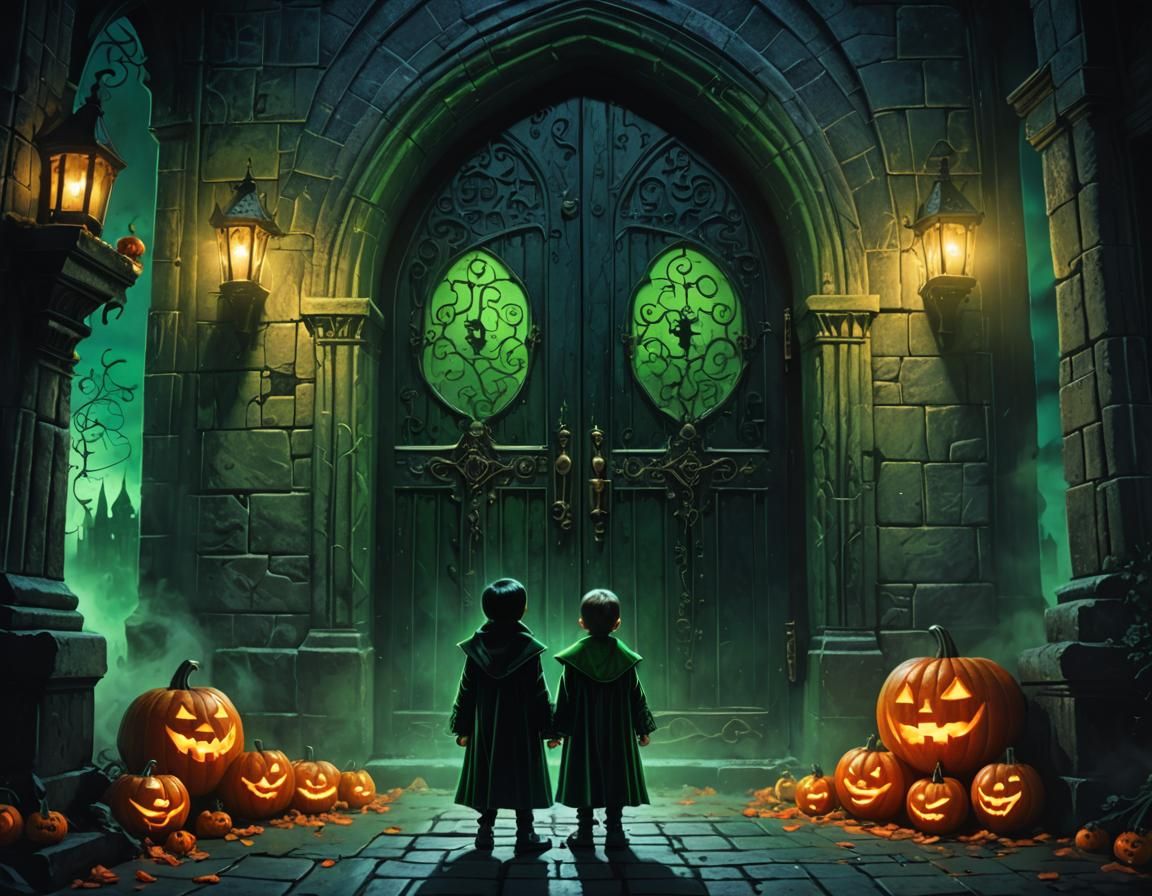 Halloween at Dracula's Castle: Dark Fantasy Splash Art