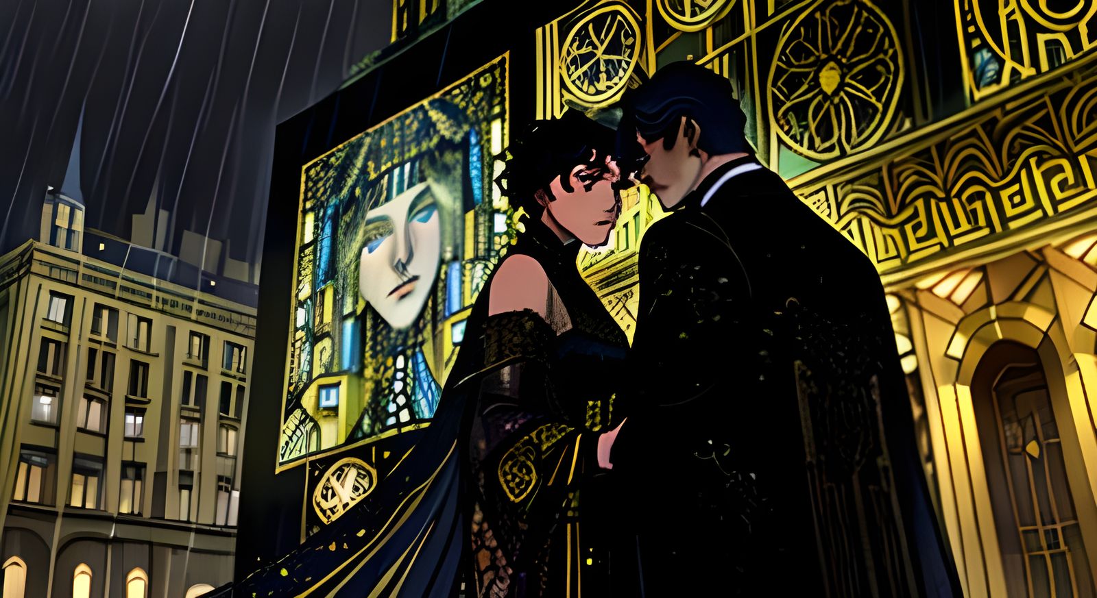 Glamorous City Nocturne in Art Deco Splendor