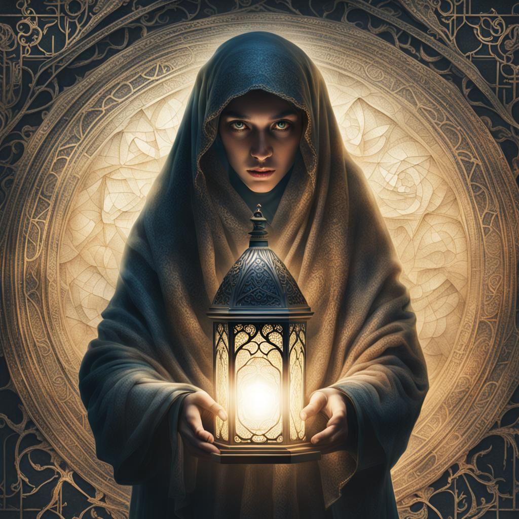 Mysterious Veiled Woman with Artifact